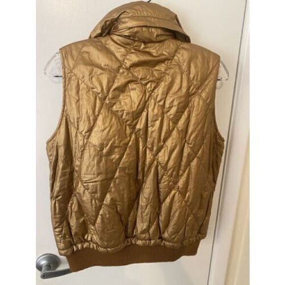 Barti Italy Bronze Quilted Vest W/ Rhinestones Size 40 US SIze M - Picture 7 of 12